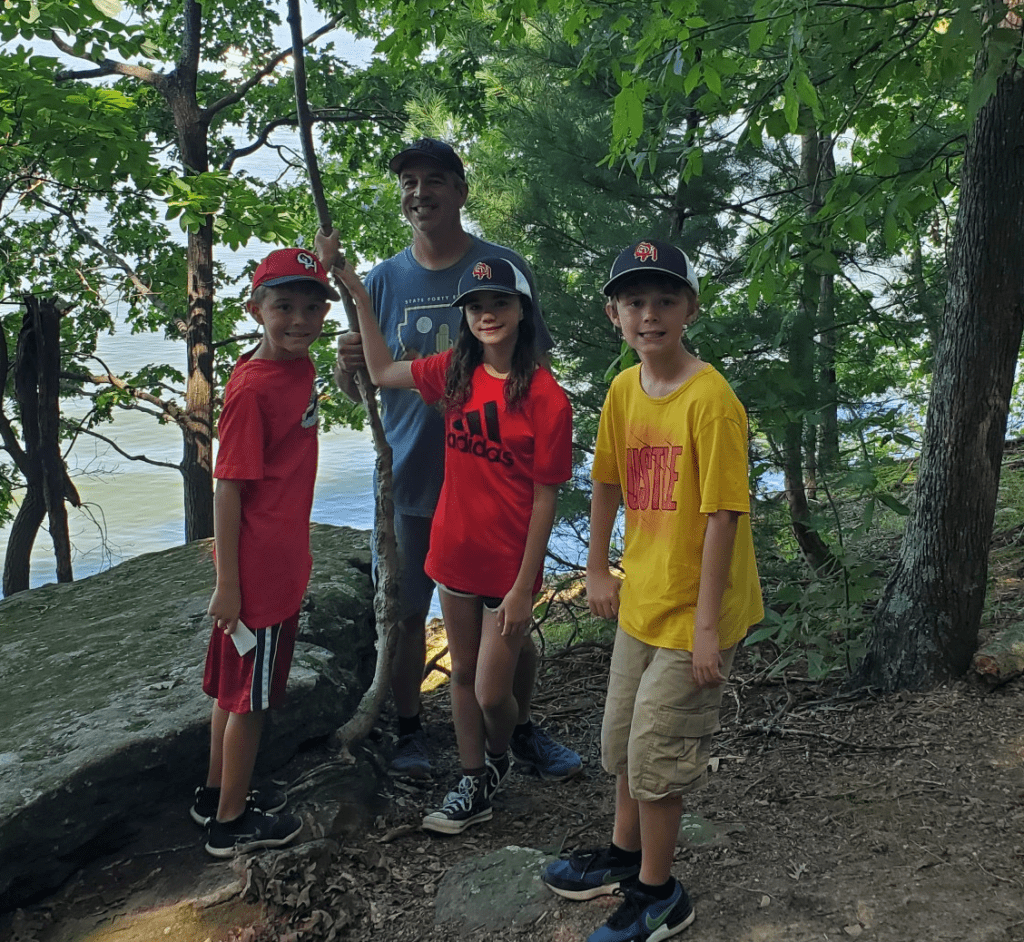 Sam Hiking With His Kids